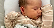 Honey joined the competition — help win amazing prizes! baby, bed, blanket, child, clothing, comfort, cozy, cute, indoors, infant, newborn, peaceful, portrait, resting, sleeping, soft_lighting, striped, toddler, wrapped, young