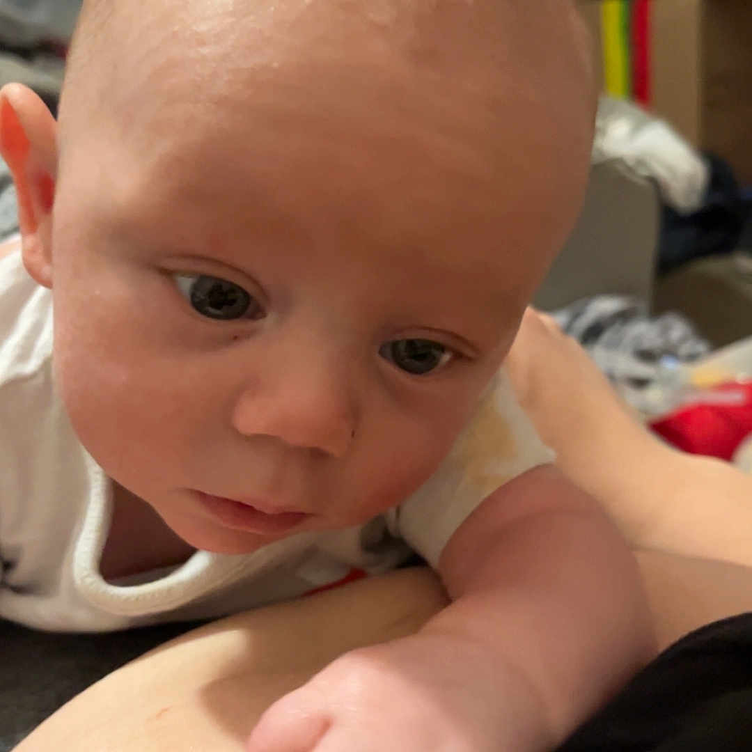 Laykan joined the competition — help win amazing prizes! baby, background, casual, child, close_up, clothing, curious, exploration, expression, face, hand, human, indoors, infant, person, portrait, real_life, skin, toddler, young_child