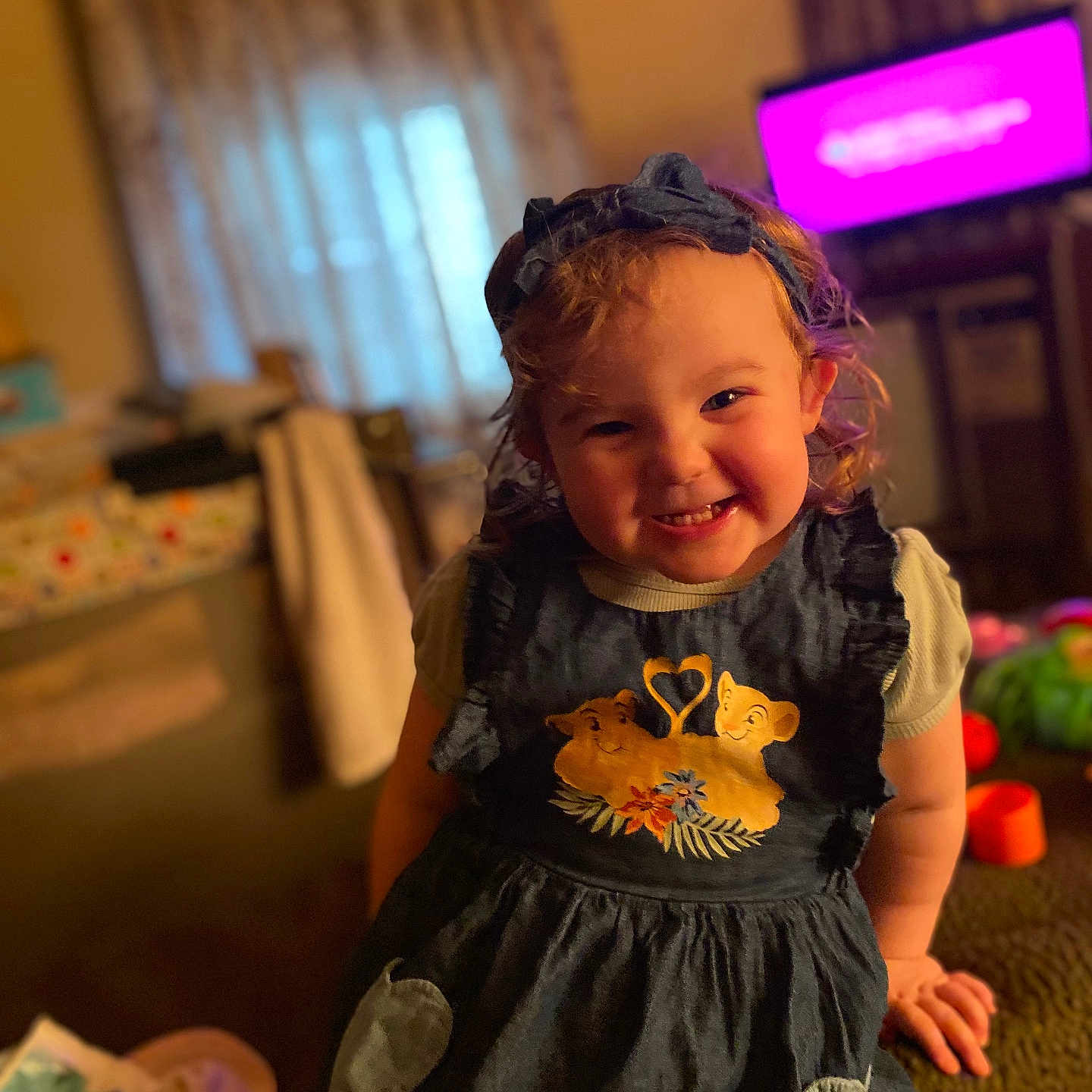 Everly joined the competition — help win amazing prizes! architecture, baby, building, clothing, computerhardware, dress, electronics, face, furniture, hardware, head, indoors, livingroom, monitor, person, photography, portrait, room, screen, tv