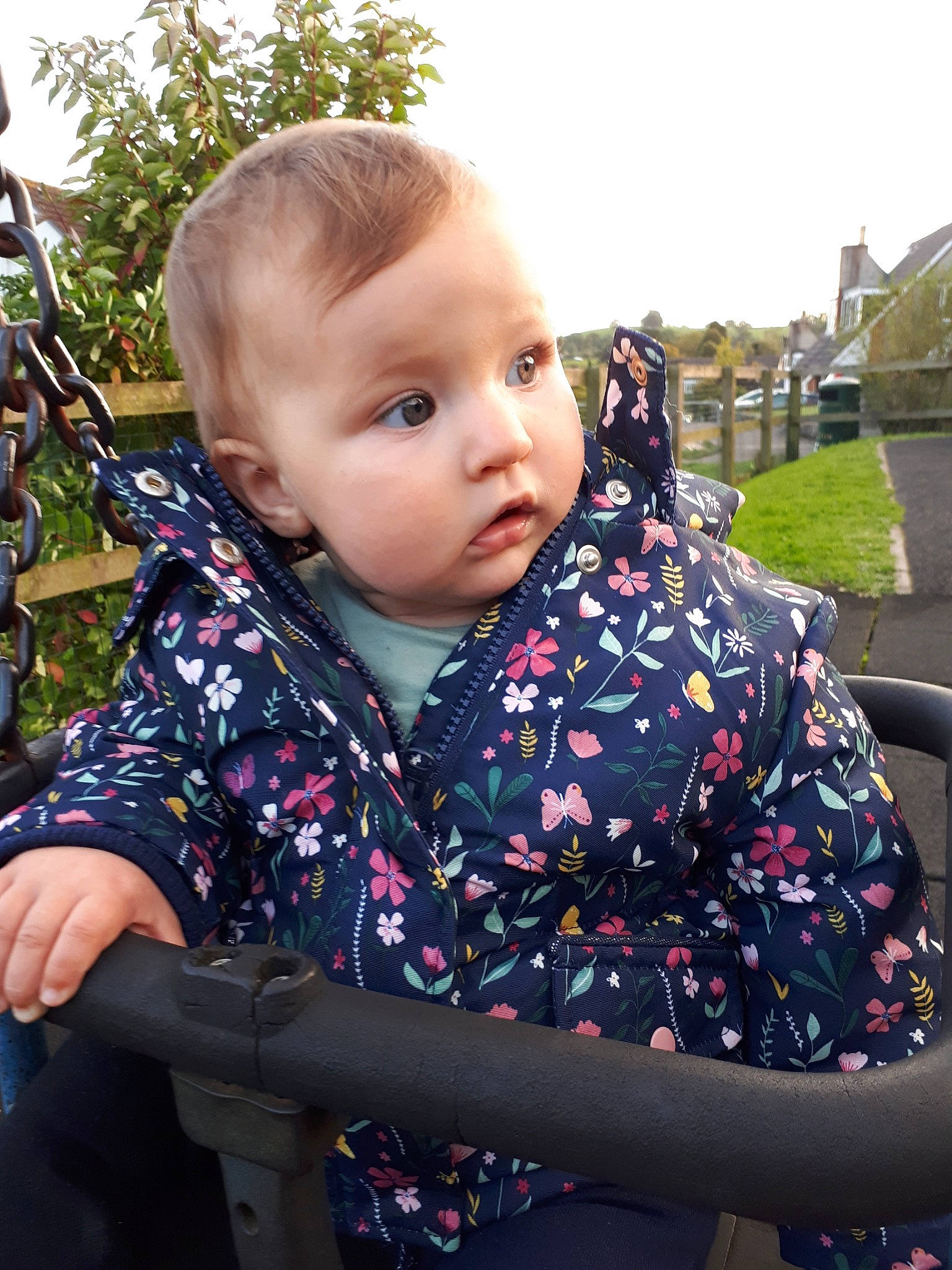 Lily is registered to the contest to win money with this photo: baby, baby_carriage, baby_products, cheek, child, leaf, pattern, person, plant, product, toddler, tree, vacation