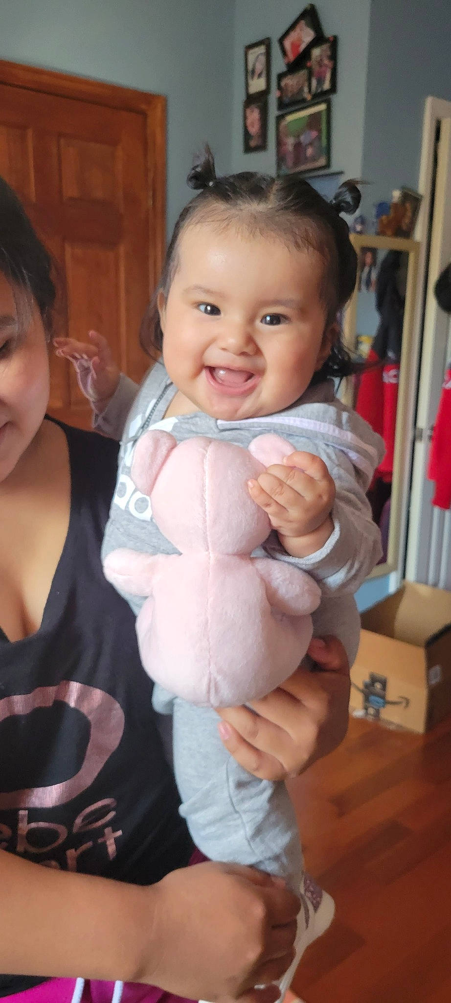 Kelly joined the competition — help win amazing prizes! baby, baby_toddler_clothing, cheek, chest, child, chin, eyelash, finger, gesture, hand, happy, iris, joy, nail, nose, person, skin, sleeve, smile, t_shirt