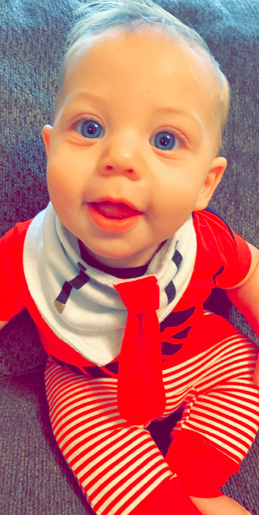 Oliver joined the competition — help win amazing prizes! baby, baby_toddler_clothing, bow_tie, cheek, child, child_model, face, head, lip, nose, person, tie, toddler