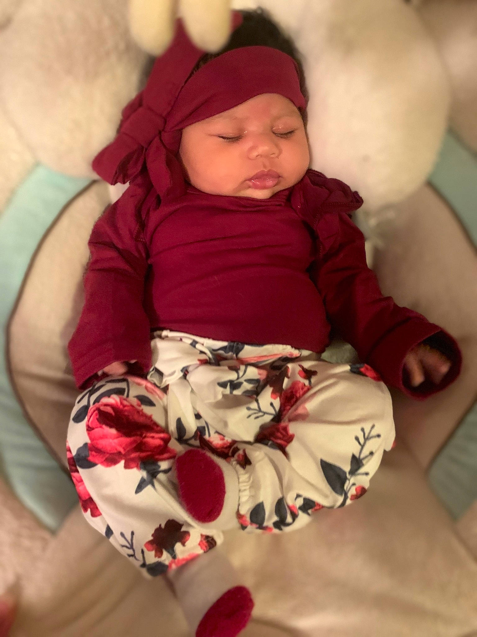 Kacey is registered to the contest to win money with this photo: baby, baby_sleeping, baby_toddler_clothing, beauty, cap, cheek, child, comfort, eye, happy, head, headwear, mouth, organ, person, pink, skin, sleeve, textile, thigh