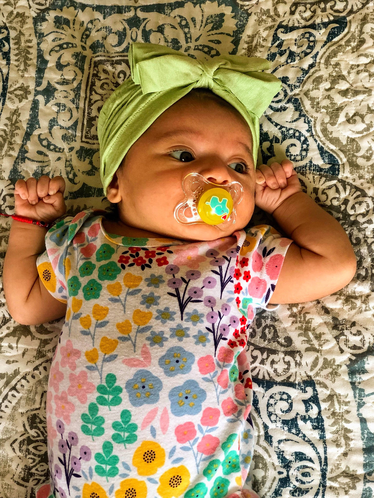 Alma joined the competition — help win amazing prizes! baby, baby_toddler_clothing, beauty, cap, cheek, child, dress, face, facial_expression, fashion_accessory, fun, hairstyle, happy, linens, pattern, person, product, skin, sleeve, t_shirt