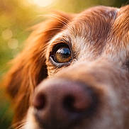 Olie participe au concours pour gagner de l'argent avec cette photo : animal, brown, close_up, cute, dog, eye, fur, golden_hour, muzzle, nature, nose, outdoor, pet, portrait, reflection, shallow_depth_of_field, soft_focus, sunlight, warm_light, whiskers