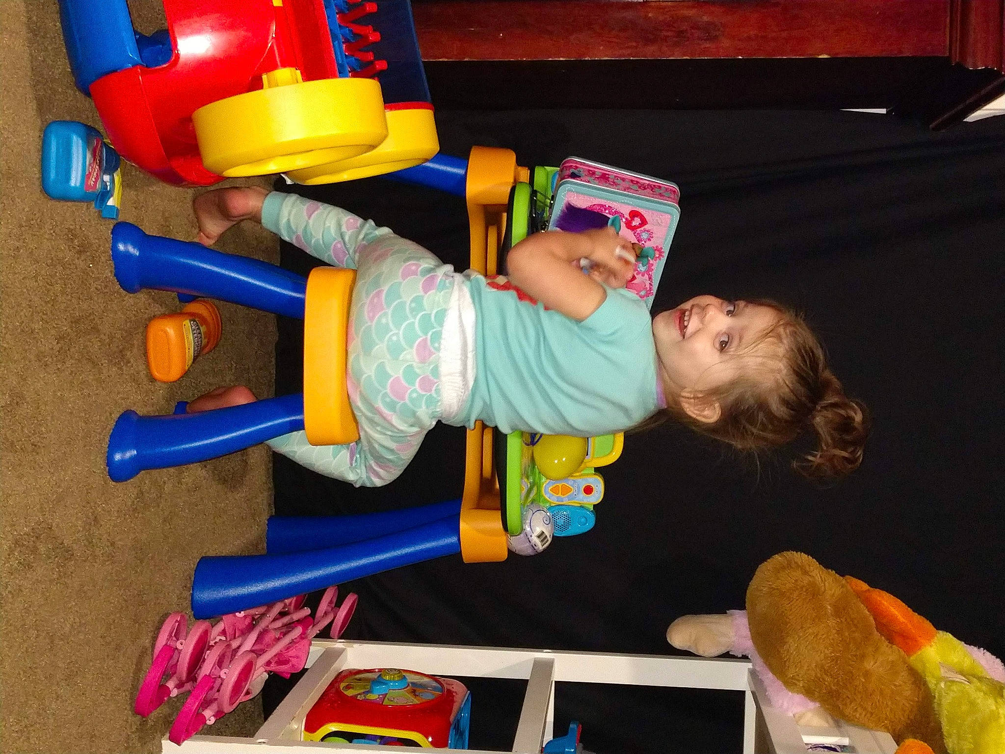 Annabella joined the competition — help win amazing prizes! baby, baby_products, baby_toddler_clothing, baby_toys, chair, child, electric_blue, fun, head, human_leg, joy, leisure, person, plastic, play, room, sitting, sock, t_shirt, toddler