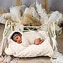 Anaya is registered to the contest to win money with this photo: baby, sleeping, blanket, bed, pampas_grass, vintage, cozy, infant, headband, soft_texture, indoor, decor, cute, resting, portrait, child, peaceful, fabric, furniture, nursery