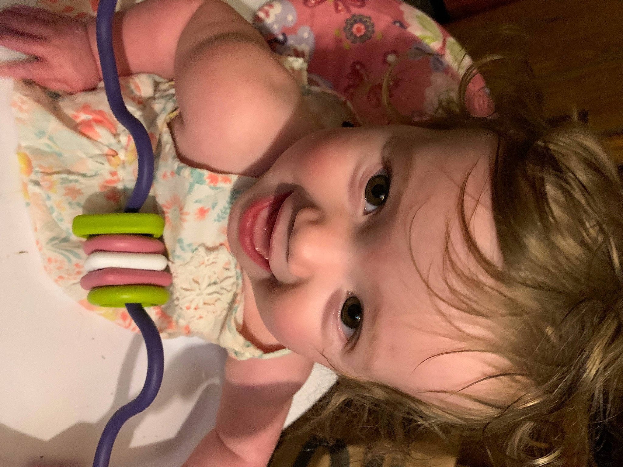 Brooklyn is registered to the contest to win money with this photo: cheek, chin, ear, eyebrow, eyelash, face, forehead, happy, human_body, iris, lip, mouth, neck, nose, organ, person, pink, skin, smile, toddler