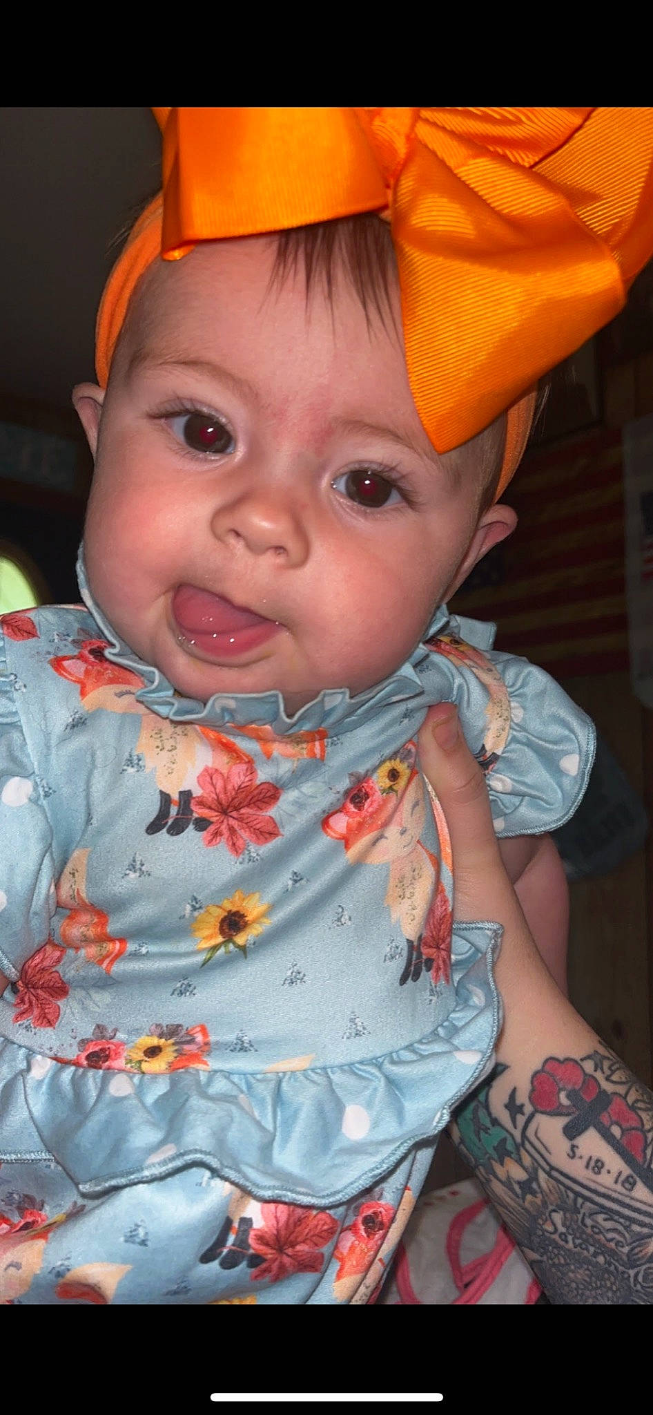 Claire joined the competition — help win amazing prizes! baby_toddler_clothing, cheek, chin, eye, eyebrow, face, forehead, happy, head, iris, lip, mouth, nose, orange, organ, outerwear, person, pink, skin, sleeve