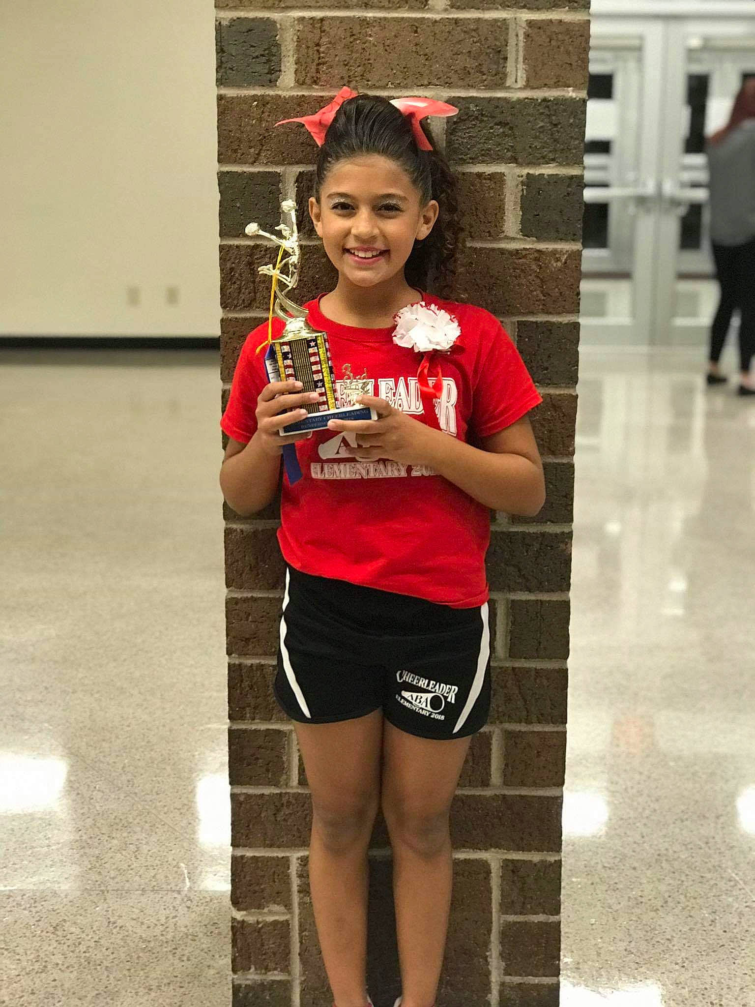 Azayah joined the competition — help win amazing prizes! abdomen, child, day, fashion, fashion_accessory, footwear, girl, joint, joy, outerwear, person, product, race, red, shoe, shorts, shoulder, sleeve, standing, t_shirt