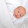 newborn, baby, infant, sleeping, wrapped, blanket, white, soft, cute, peaceful, portrait, face, skin, lying_down, indoors, resting, child, young, toddler, closeup