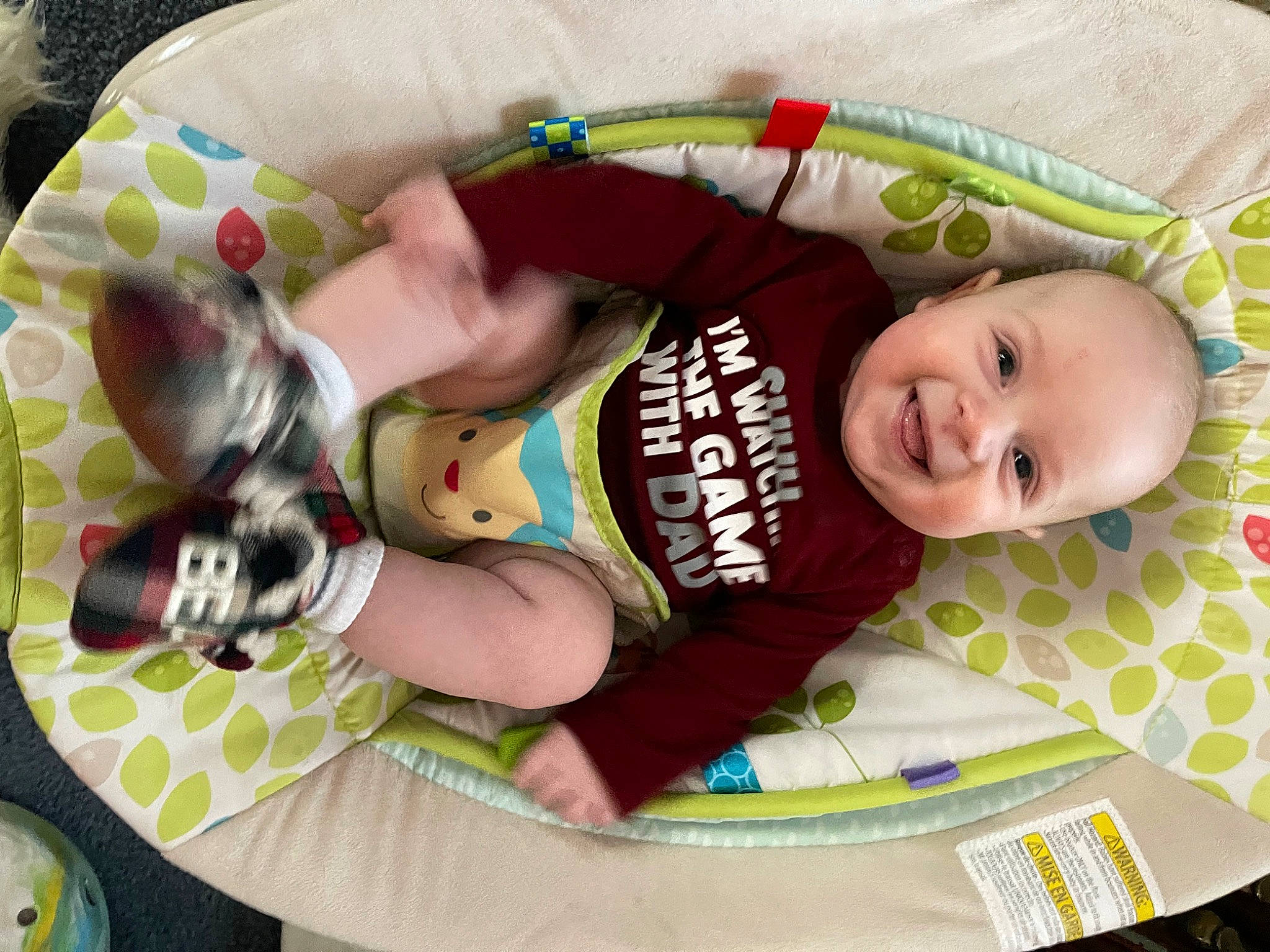 Deacon joined the competition — help win amazing prizes! arm, baby, baby_products, baby_safety, baby_toddler_clothing, baby_toys, child, comfort, finger, hand, happy, joy, linens, person, play, room, sleeve, smile, t_shirt, tableware