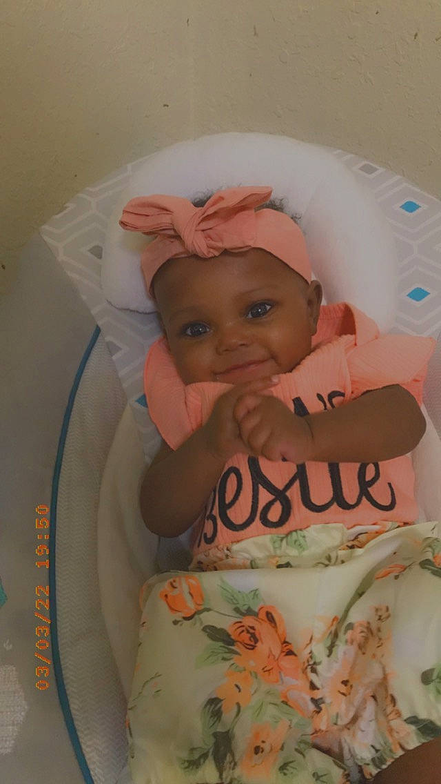 Camiyah is registered to the contest to win money with this photo: baby, baby_products, baby_toddler_clothing, birthday_cake, cap, child, comfort_food, headwear, icing, linens, mouth, peach, person, pink, recipe, room, skin, smile, sugar_cake, sweetness