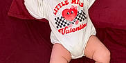 Everleigh joined the competition — help win amazing prizes! baby, sleeping, pacifier, onesie, valentine, heart, bed, pillow, maroon, infant, cute, child, sleep, clothing, cartoon, comfort, relaxing, skin, person, indoors