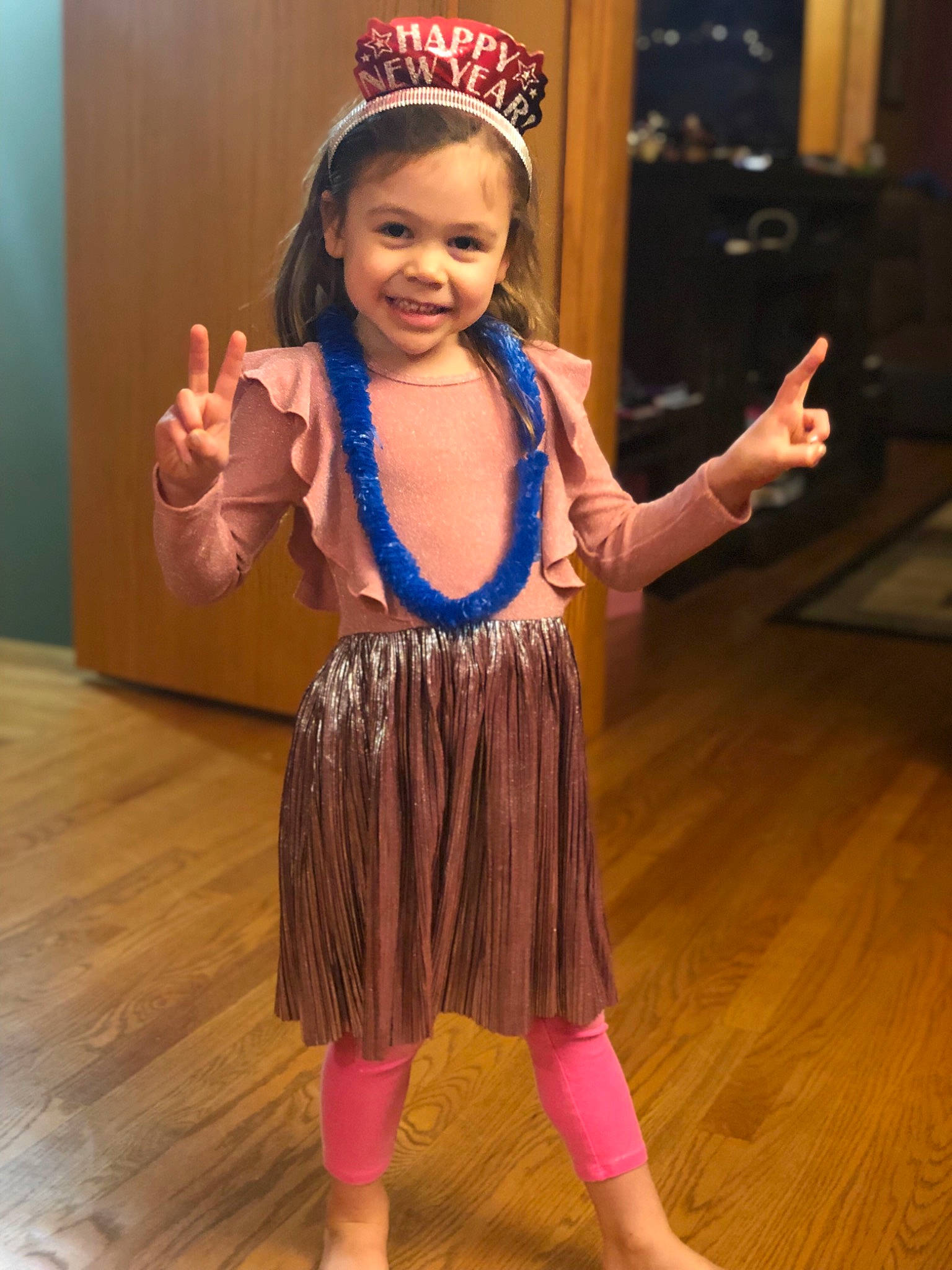 Alexandria joined the competition — help win amazing prizes! child, child_model, clothing, costume, headband, joy, person, talent_show, toddler