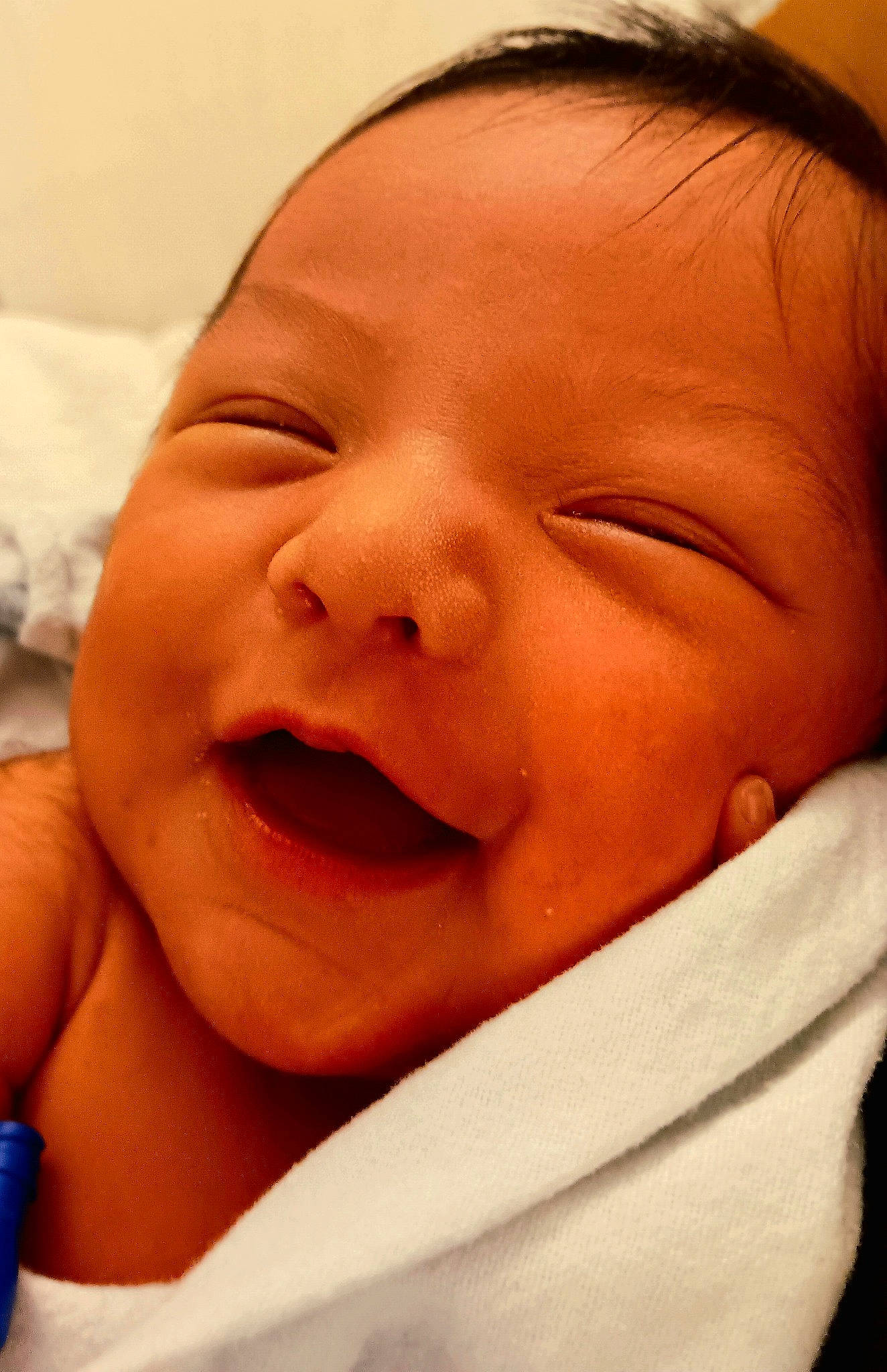 Evangeline is registered to the contest to win money with this photo: baby, cheek, child, chin, close_up, comfort, eyebrow, eyelash, facial_expression, fun, gesture, happy, iris, lip, mouth, nose, person, skin, smile, thumb