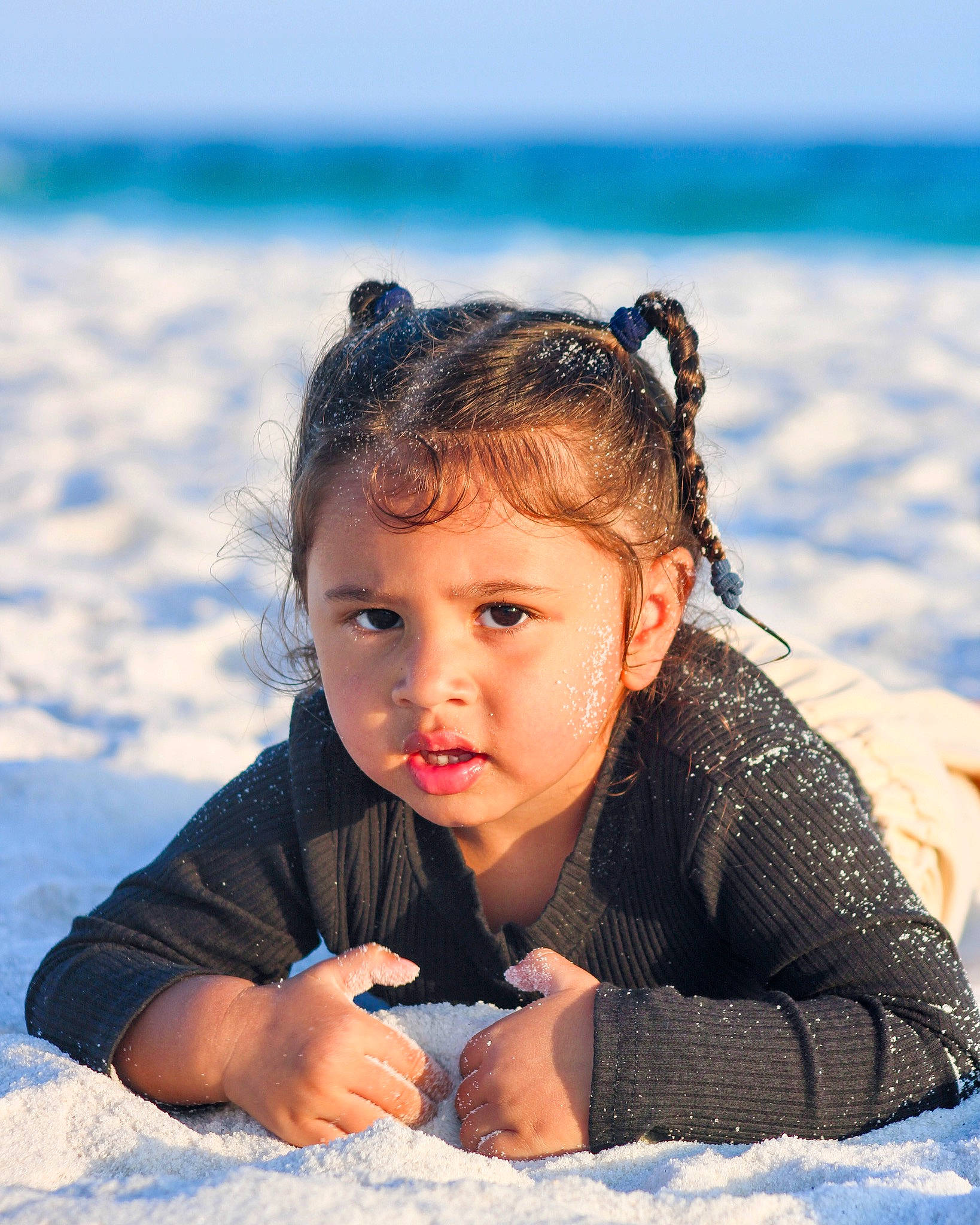 Nevaeh is registered to the contest to win money with this photo: baby, beach, child, eye, flash_photography, fun, grass, happy, leisure, people_in_nature, people_on_beach, person, recreation, sand, shore, snow, sunglasses, sunlight, toddler, travel