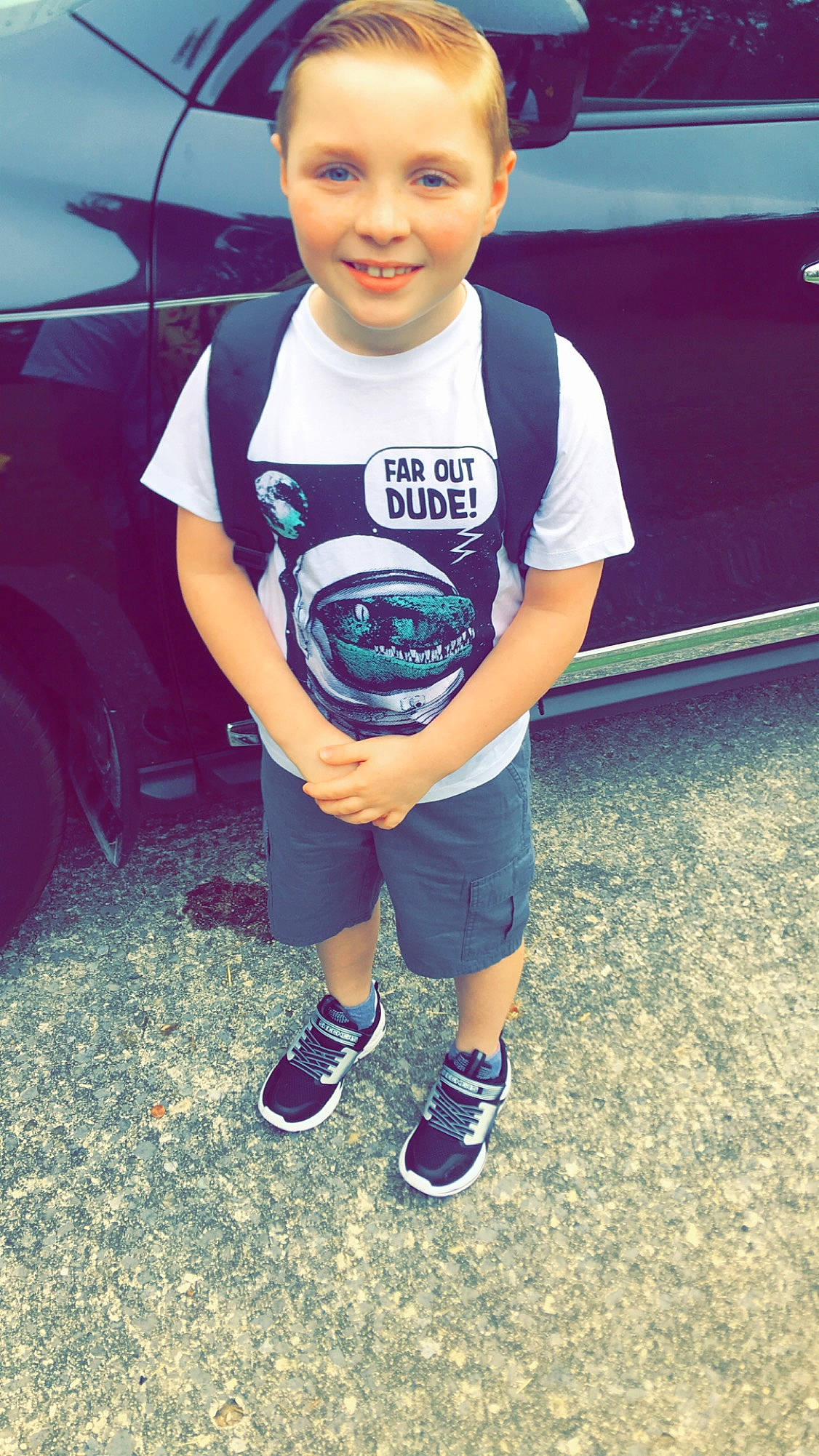 Rhylynn joined the competition — help win amazing prizes! cheek, child, cool, face, facial_expression, forehead, fun, happy, head, joy, nose, people, person, play, shoe, smile, standing, t_shirt, toddler, vacation