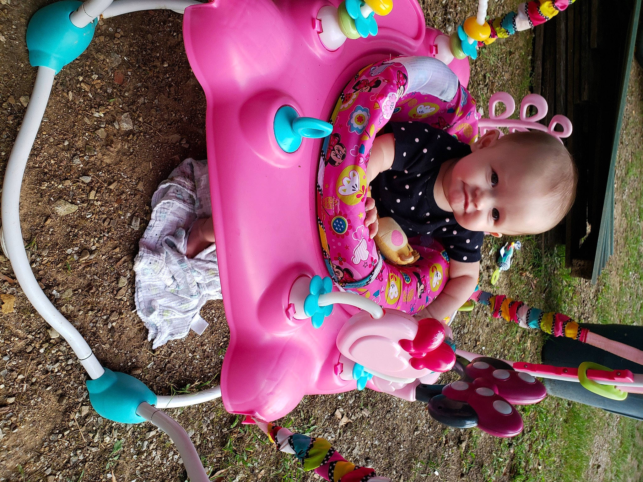 Mia joined the competition — help win amazing prizes! baby, baby_products, baby_toddler_clothing, baby_toys, child, event, fun, grass, green, happy, magenta, pattern, person, pink, plastic, play, purple, soil, toddler, toy