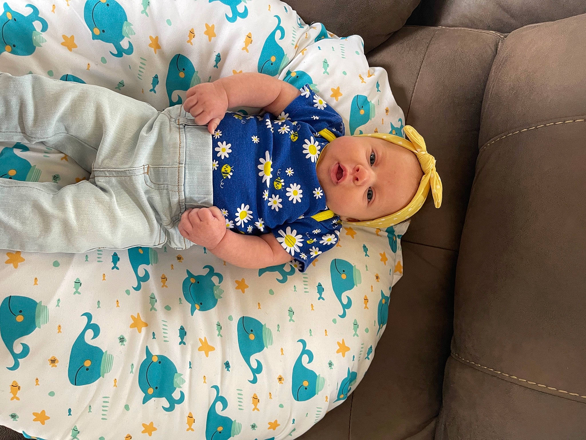 Hazel Grace is registered to the contest to win money with this photo: baby, baby_products, baby_sleeping, baby_toddler_clothing, bedtime, child, comfort, couch, dress, happy, linens, nap, pattern, person, room, sitting, sleep, sleeve, textile, toddler