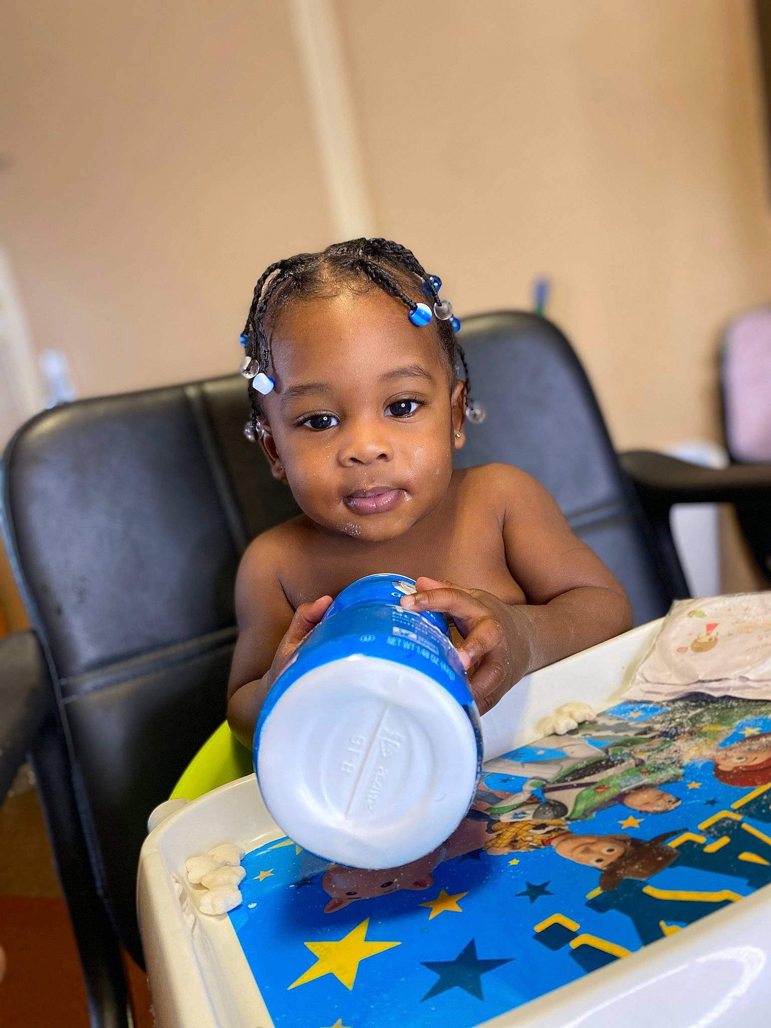 Sabastian joined the competition — help win amazing prizes! baby, black_hair, chair, child, drinkware, electric_blue, event, eyelash, fun, hairstyle, happy, jewellery, nail, person, plastic, plastic_bottle, room, skin, table, toddler