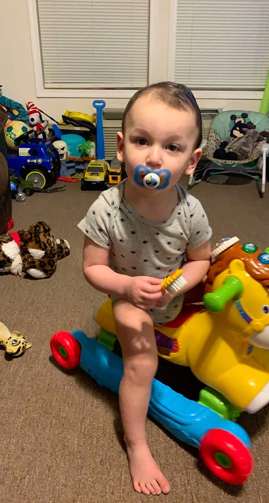 Mason joined the competition — help win amazing prizes! baby, baby_playing_with_toys, baby_products, baby_toys, child, event, floor, flooring, fun, human_leg, leisure, mammal, person, play, product, recreation, sitting, thigh, toddler, toy