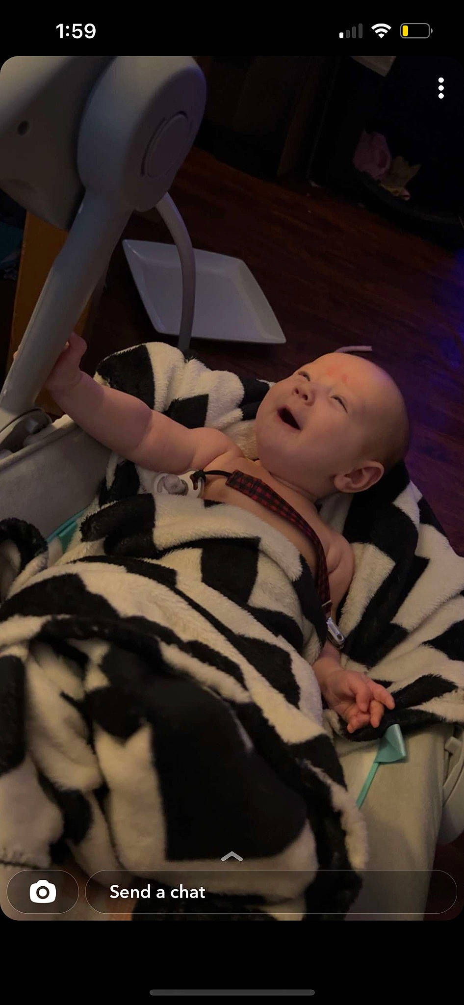 Adrianne is registered to the contest to win money with this photo: baby, child, comfort, event, fashion_design, fun, fur, pattern, person, room, toddler