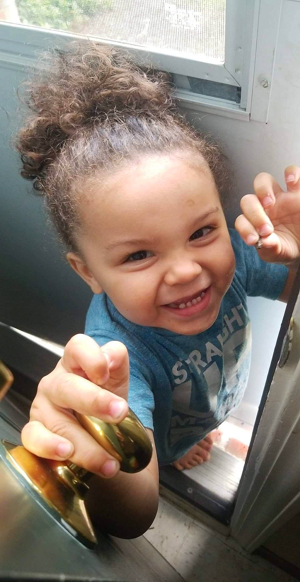 Zaylen joined the competition — help win amazing prizes! child, ear, finger, forehead, gesture, hair, hairstyle, hand, nose, person, smile, thumb, toddler, tooth