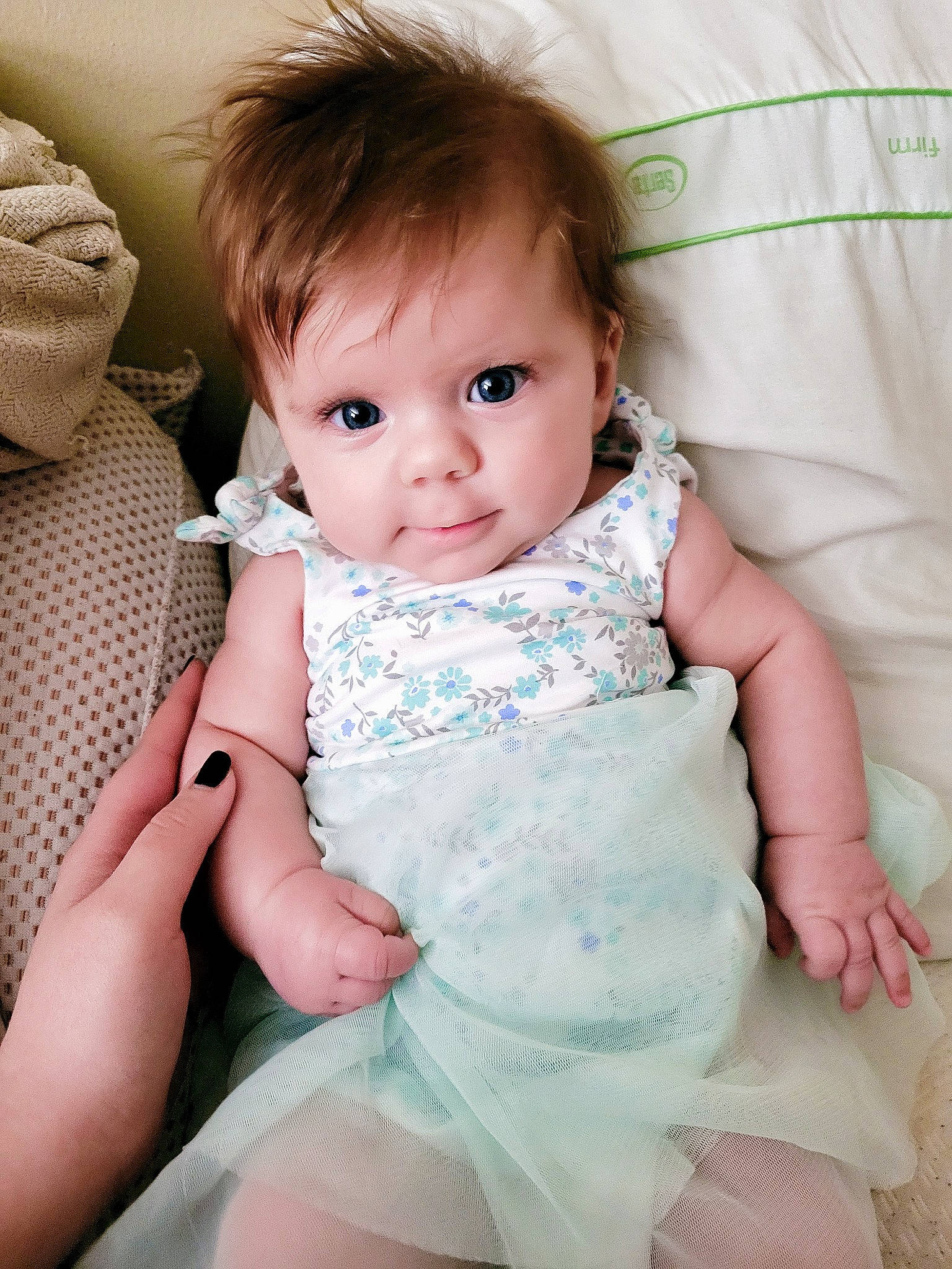 Henley joined the competition — help win amazing prizes! arm, baby, baby_toddler_clothing, cheek, dress, eye, face, facial_expression, finger, flash_photography, hand, happy, iris, leg, person, pink, product, skin, sleeve, textile
