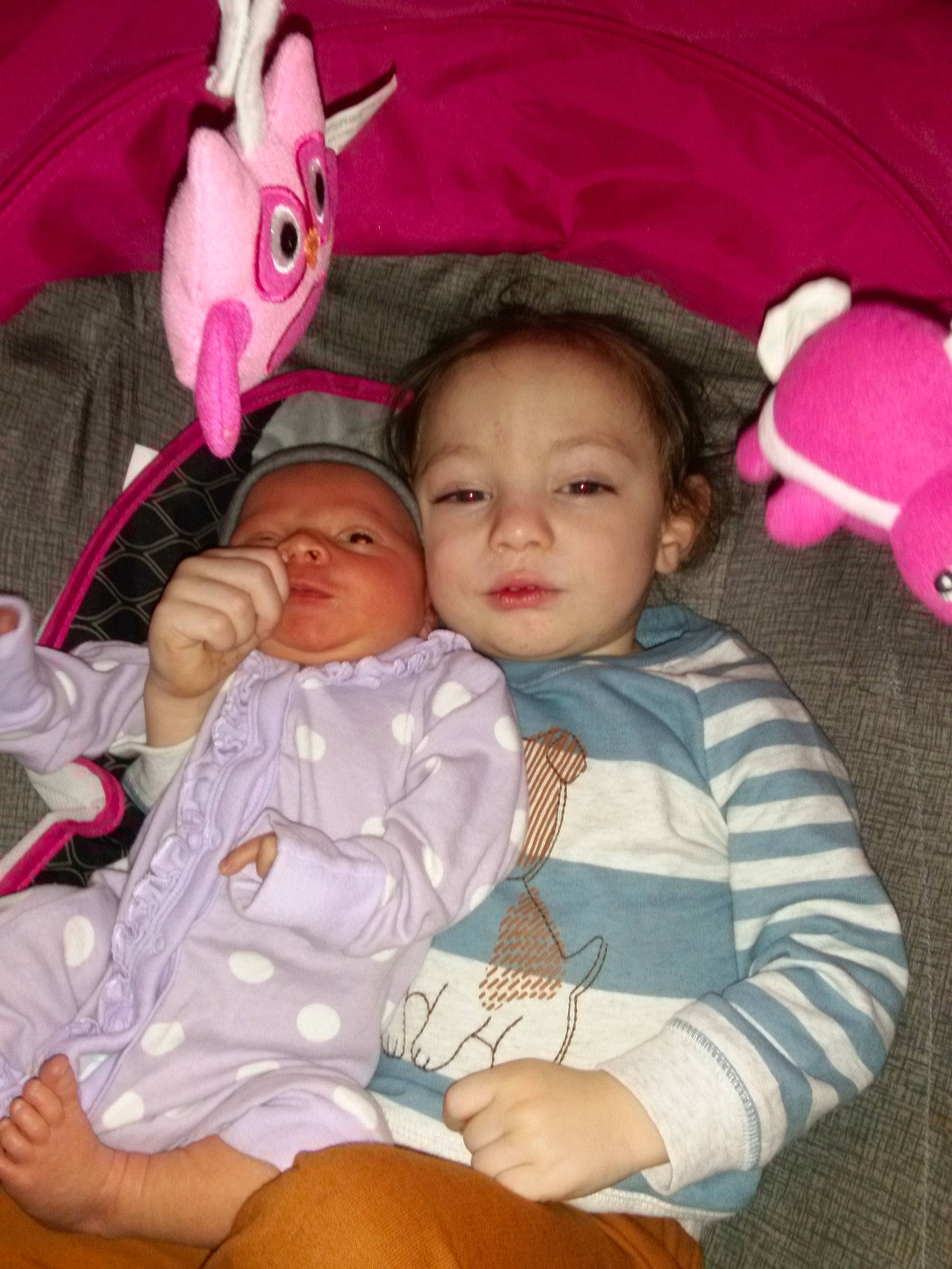 Eliana joined the competition — help win amazing prizes! baby, baby_toddler_clothing, cheek, child, comfort, eye, face, facial_expression, finger, fun, happy, head, lap, mammal, organ, person, pink, skin, textile, toddler