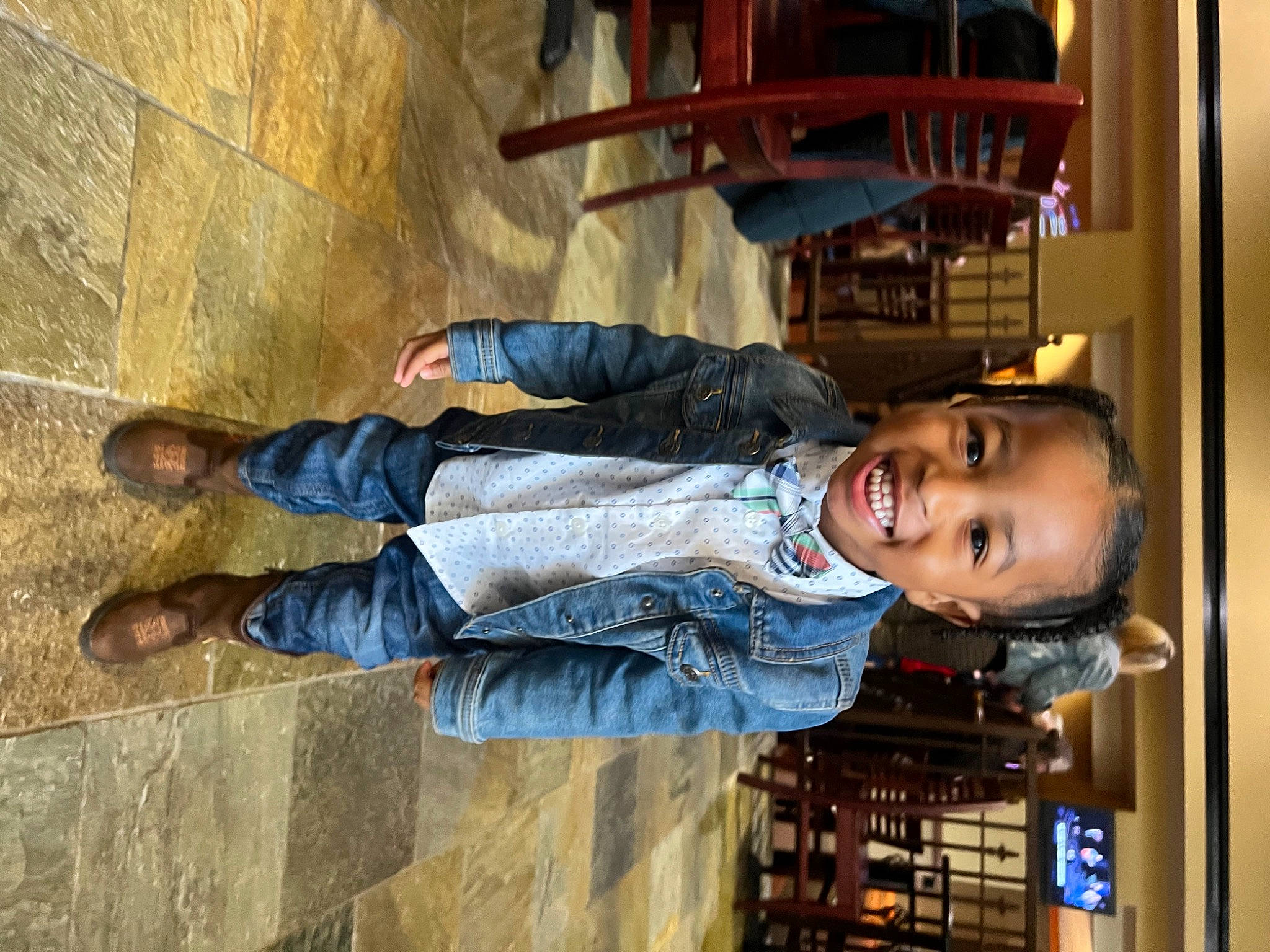 Tyberius joined the competition — help win amazing prizes! baby_toddler_clothing, building, child, concrete, denim, flooring, foot, fun, happy, human_leg, jeans, joy, leisure, organ, outdoor_shoe, people, person, sitting, smile, toddler