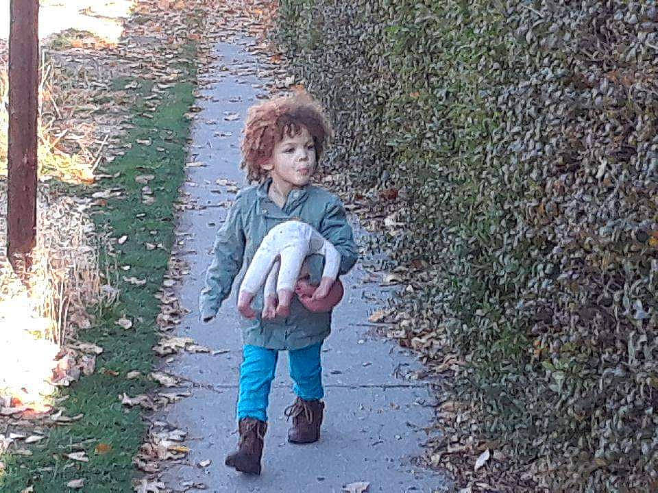 Aubriella Olivia is registered to the contest to win money with this photo: boot, child, denim, electric_blue, forest, fun, gesture, grass, happy, leisure, natural_landscape, people_in_nature, person, recreation, shoe, soil, toddler, walking, winter, wood