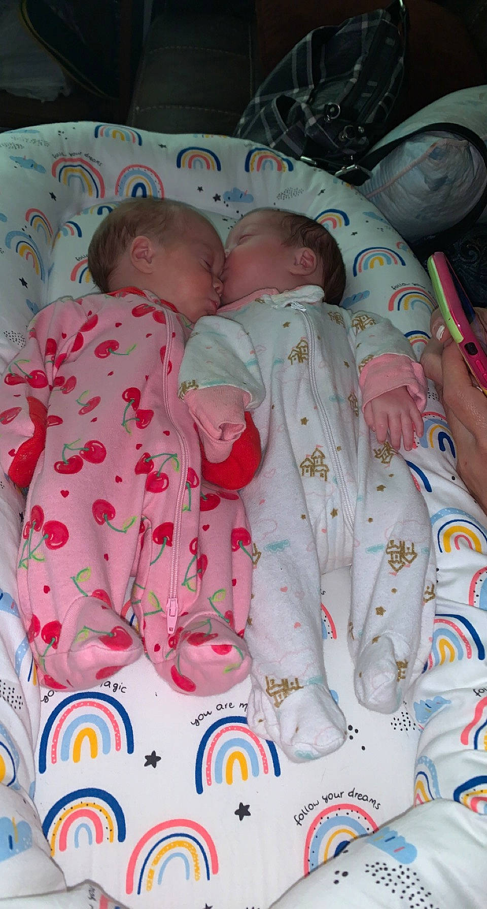 Katie is registered to the contest to win money with this photo: baby, baby_products, baby_safety, baby_sleeping, baby_toddler_clothing, bedding, bedtime, child, comfort, event, head, linens, pattern, person, pink, product, room, skin, sleeve, toddler