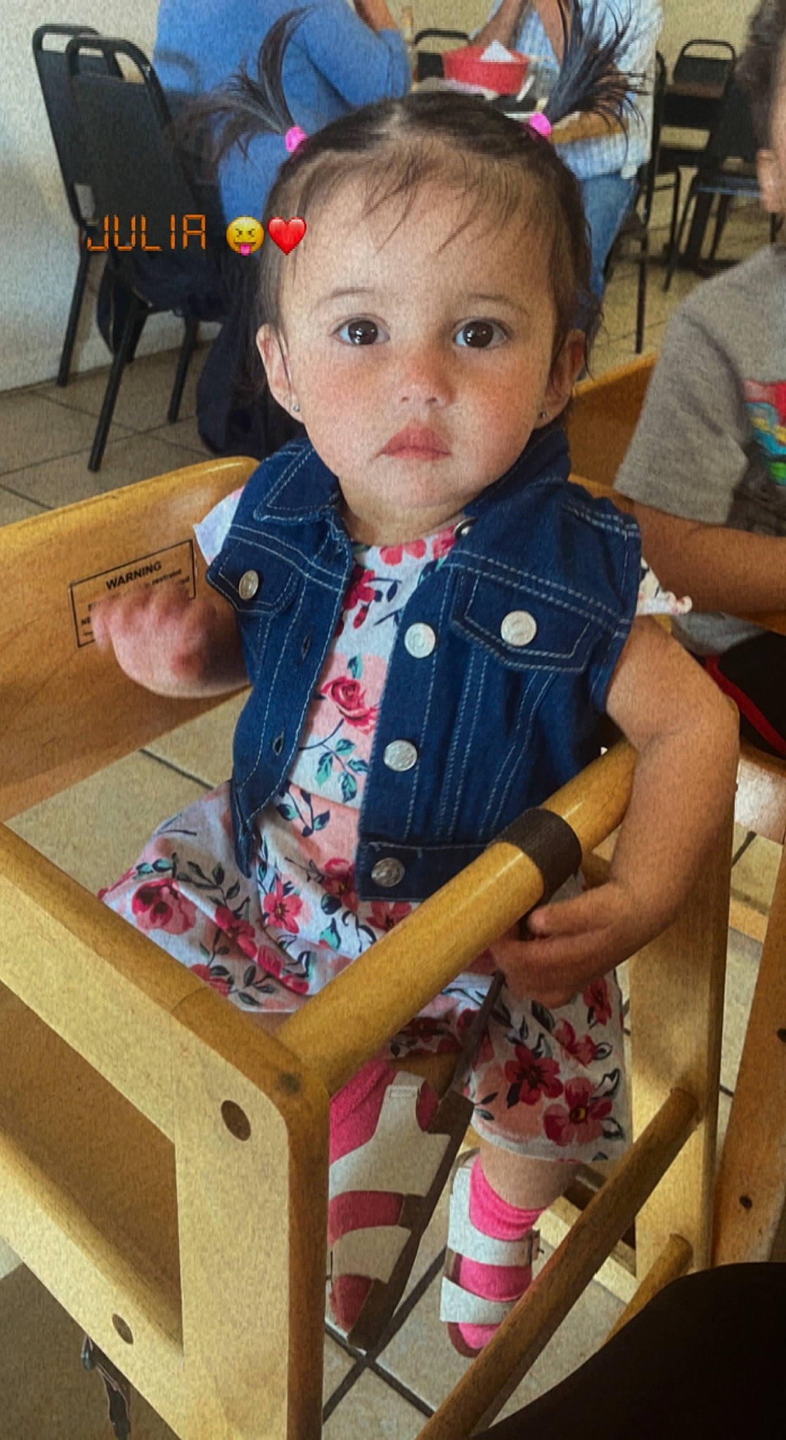 Elena joined the competition — help win amazing prizes! baby, baby_products, baby_toddler_clothing, chair, cheek, child, event, fun, hairstyle, iris, organ, pattern, person, play, room, sitting, skin, toddler, wood