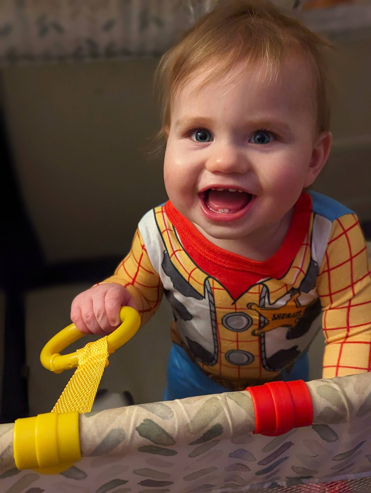 Alexander is registered to the contest to win money with this photo: baby, baby_playing_with_toys, baby_toddler_clothing, cheek, child, chin, facial_expression, finger, fun, happy, human_body, joy, nose, person, product, sitting, skin, sleeve, smile, t_shirt