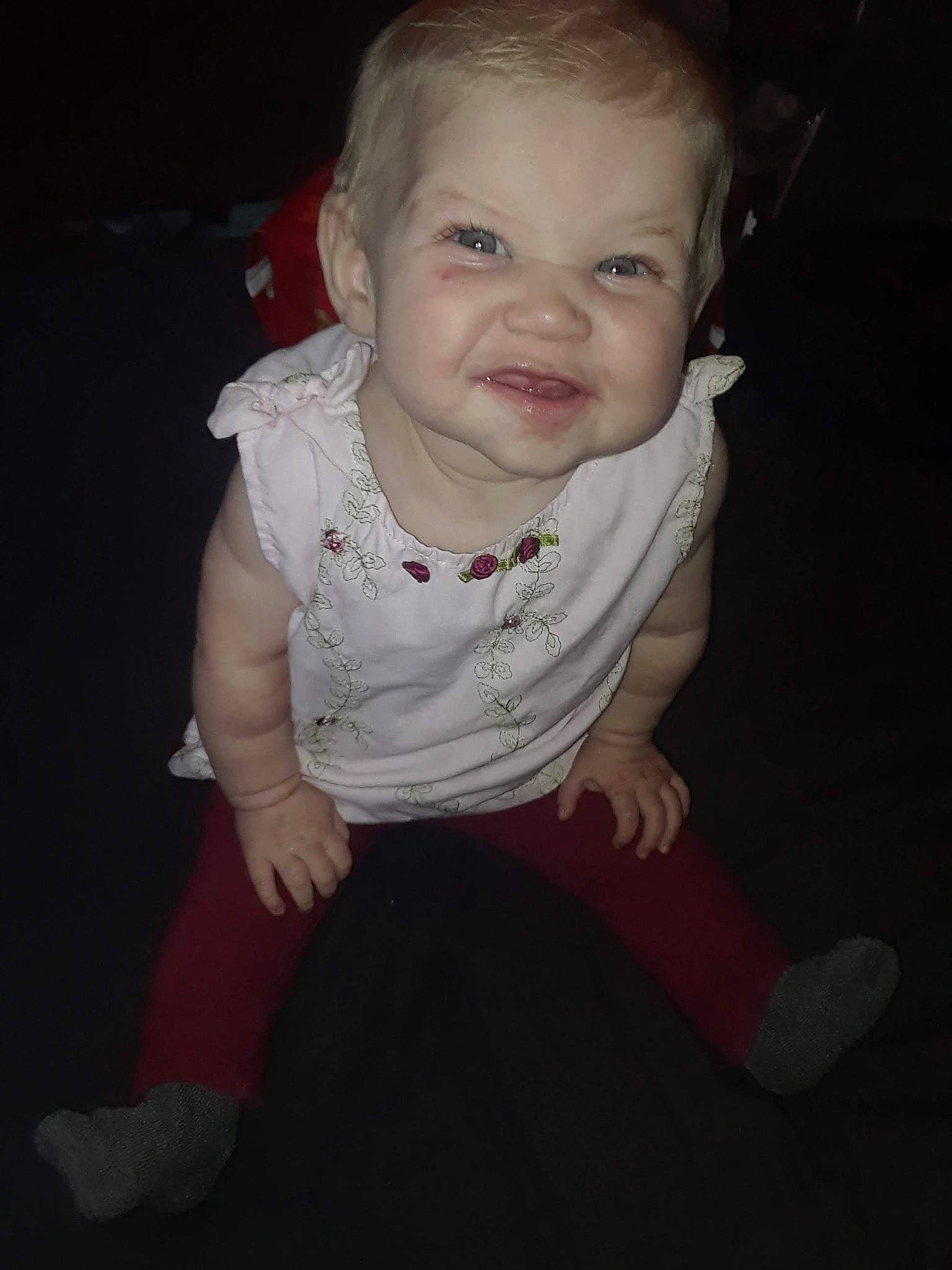 Journey joined the competition — help win amazing prizes! arm, baby, blond, cheek, child, chin, eye, face, facial_expression, hair, hairstyle, head, iris, lip, nose, person, sitting, skin, smile, standing