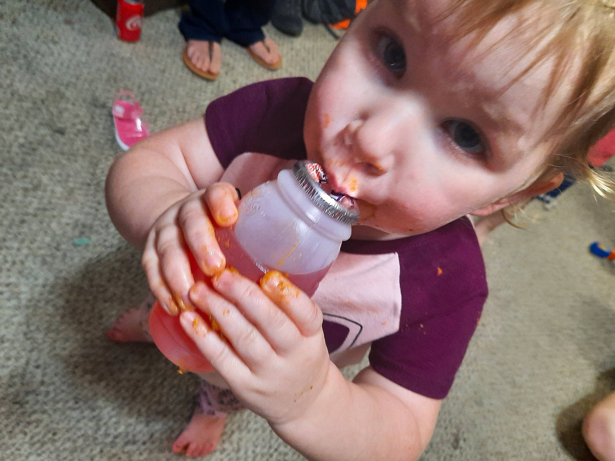 Delaney joined the competition — help win amazing prizes! baby, baby_bottle, baby_products, child, dairy, drink, drinking, drinkware, finger, fun, hand, nail, person, play, product, smile, tableware, toddler