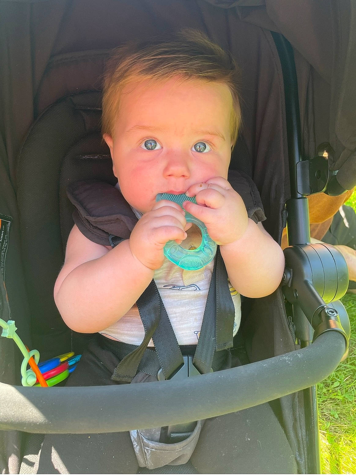 Colter joined the competition — help win amazing prizes! baby, baby_carriage, baby_products, baby_safety, baby_toddler_clothing, chair, cheek, child, comfort, finger, fun, happy, head, human_body, iris, mouth, person, product, sitting, skin