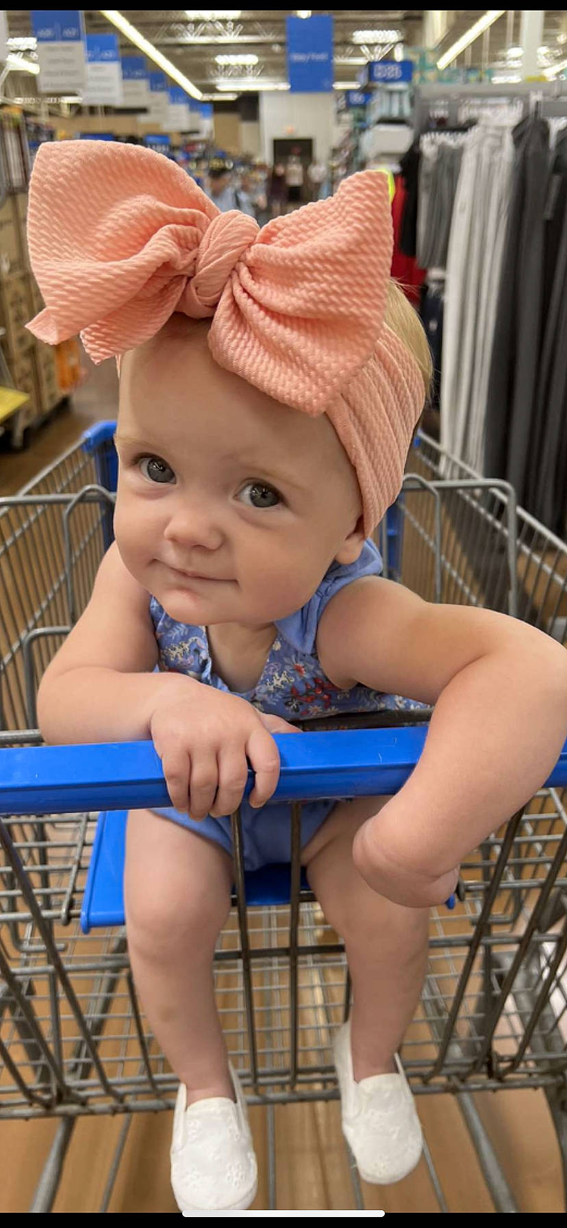 Gracelynn joined the competition — help win amazing prizes! baby, baby_products, baby_toddler_clothing, blue, cap, curtain, electric_blue, fashion_accessory, fun, happy, headwear, human_body, human_leg, leg, leisure, person, recreation, sitting, skin, summer
