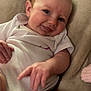 Arbour Grace joined the competition — help win amazing prizes! baby, infant, onesie, smiling, pointing, hand, face, skin, blanket, soft, cute, child, young, happy, indoors, portrait, closeup, relaxed, baby_skin, cozy