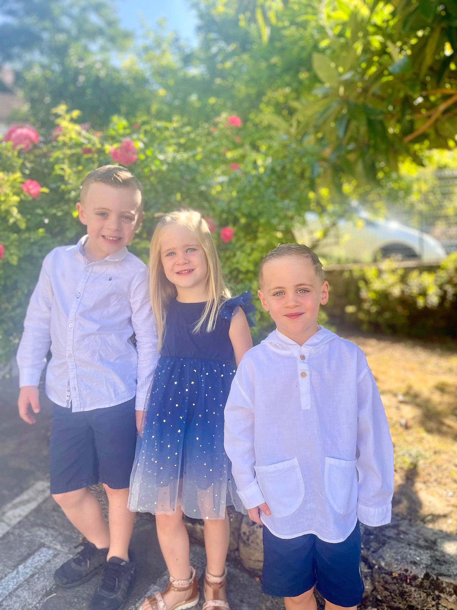 Luiza participe au concours pour gagner de l'argent avec cette photo : child, dress, electric_blue, event, eye, formal_wear, fun, gesture, grass, hair, happy, head, joy, leisure, people_in_nature, person, plant, shoe, smile, summer