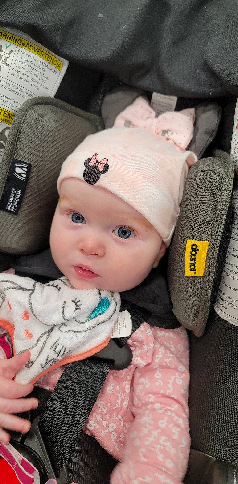 Eliana joined the competition — help win amazing prizes! auto_part, baby, baby_carriage, baby_in_car_seat, baby_products, baby_safety, baby_toddler_clothing, cap, car_seat, car_seat_cover, cheek, child, comfort, family_car, fashion_accessory, headwear, linens, luxury_vehicle, person, sitting