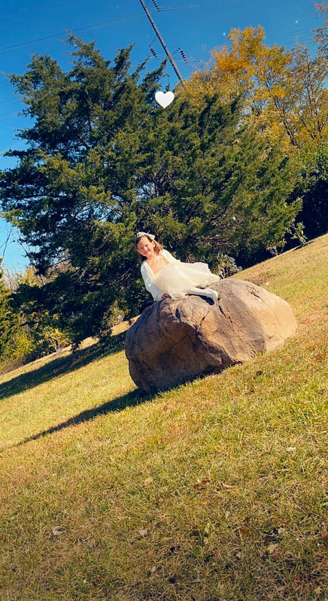 Ellie-mae is registered to the contest to win money with this photo: art, beak, grass, grassland, hill, joy, landscape, leisure, pasture, person, plant, rock, sculpture, shadow, sky, soil, sunlight, tints_and_shades, tree, trunk