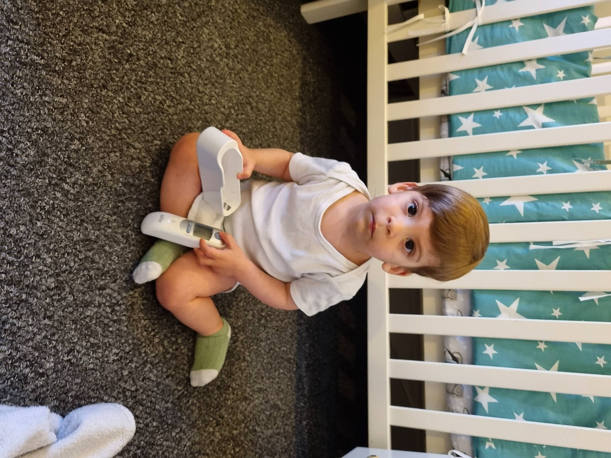 Dominic joined the competition — help win amazing prizes! baby, baby_products, baby_safety, baby_toddler_clothing, child, dress, fun, grass, happy, hat, human_leg, leisure, person, product, room, sandal, sitting, smile, thigh, toddler