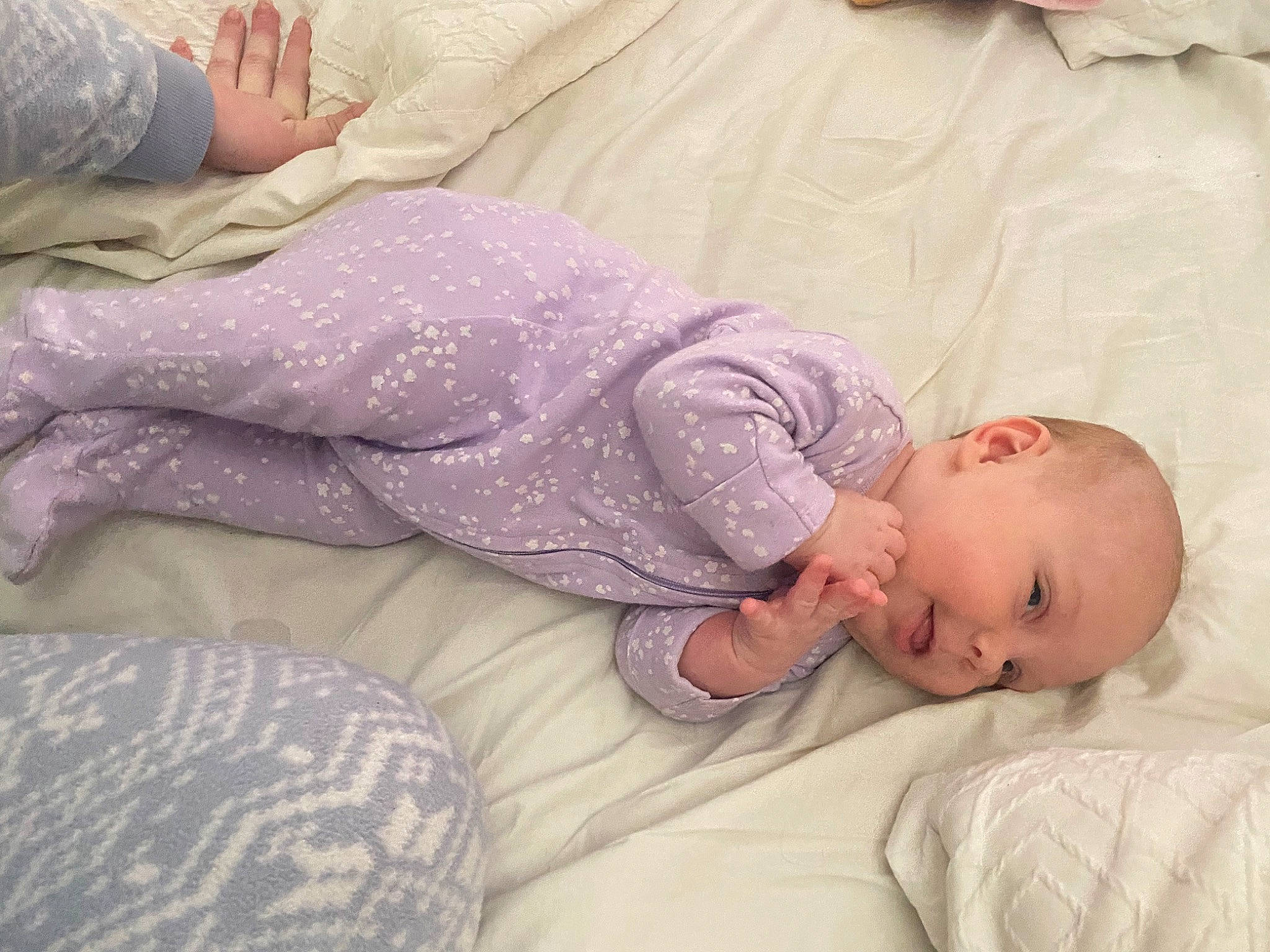 Winter is registered to the contest to win money with this photo: baby, baby_products, baby_sleeping, baby_toddler_clothing, bedding, bedtime, blanket, child, comfort, elbow, human_leg, linens, nap, pattern, person, room, skin, sleep, sleeve, toddler