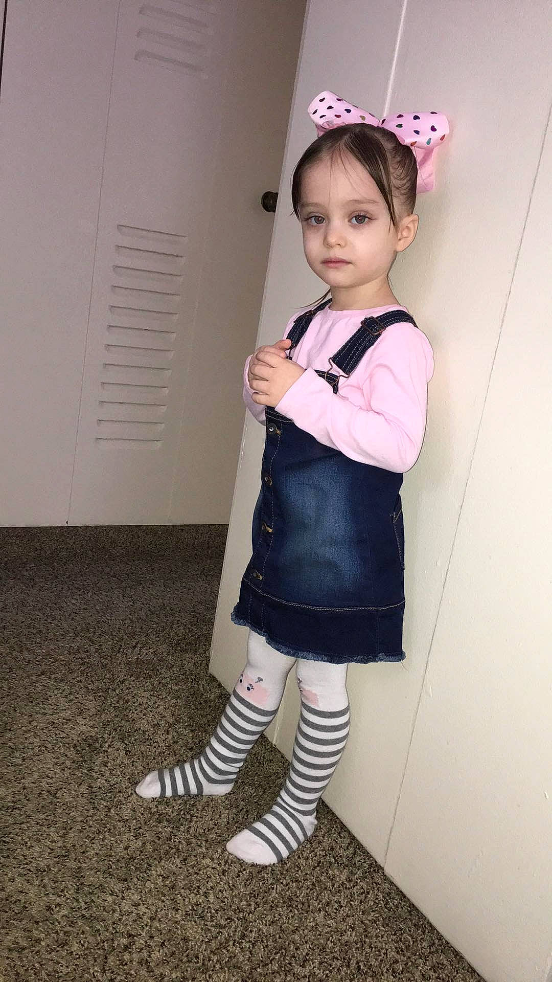 Yanalys joined the competition — help win amazing prizes! baby_toddler_clothing, bangs, child, clothing, door, fashion_accessory, fur, human_leg, knee, leg, magenta, pattern, person, pink, sitting, sleeve, sock, standing, street_fashion, thigh