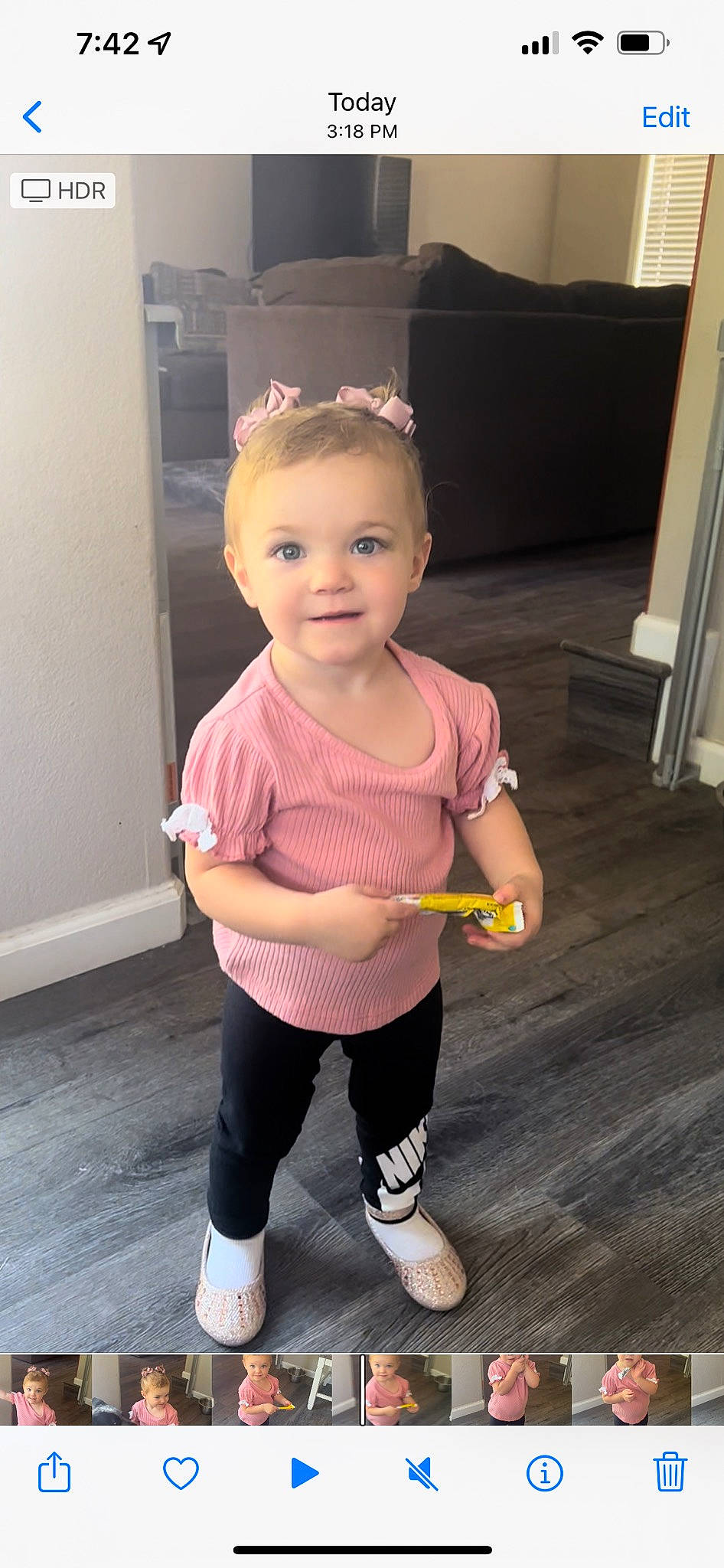 Araceli joined the competition — help win amazing prizes! active_pants, baby, baby_toddler_clothing, cheek, eye, face, flooring, hair, hairstyle, happy, head, joy, knee, person, skin, sleeve, smile, sportswear, thigh, toddler