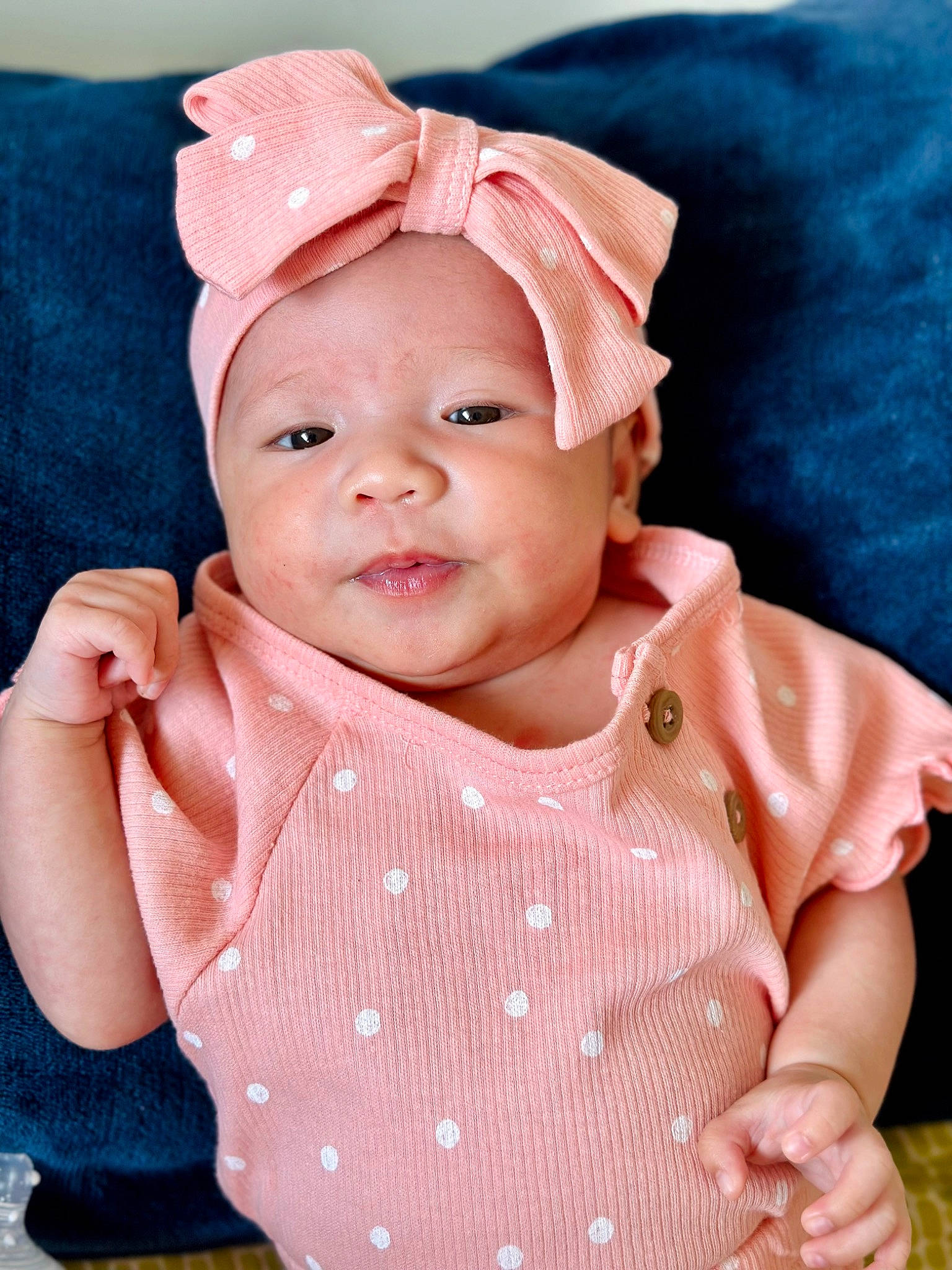 Chloe joined the competition — help win amazing prizes! baby, baby_toddler_clothing, cap, cheek, child, chin, collar, dress, eye, face, happy, head, headwear, lip, person, pink, skin, sleeve, smile, sun_hat