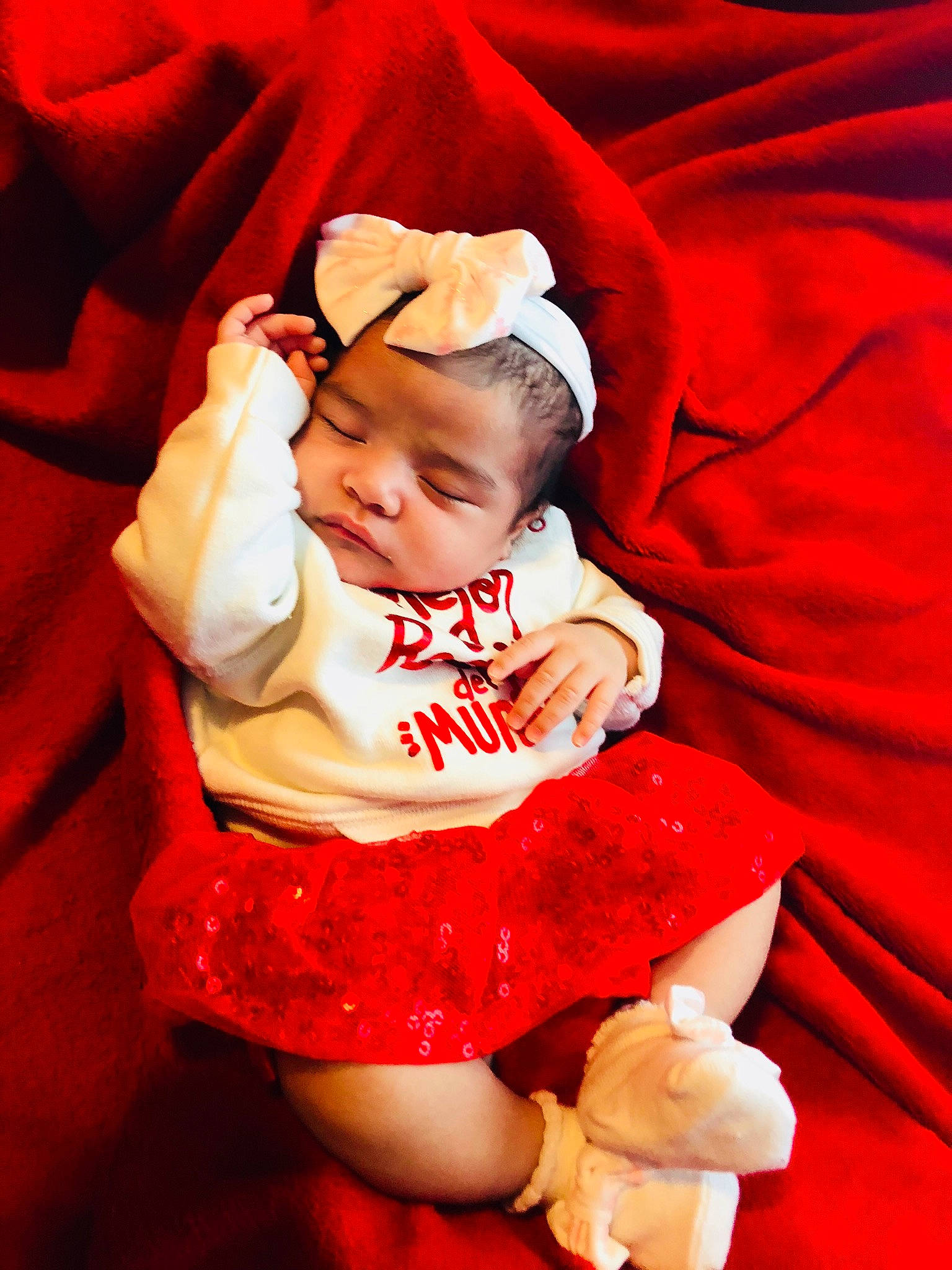 Itzel joined the competition — help win amazing prizes! baby, child, fictional_character, headwear, person, red, smile, toddler