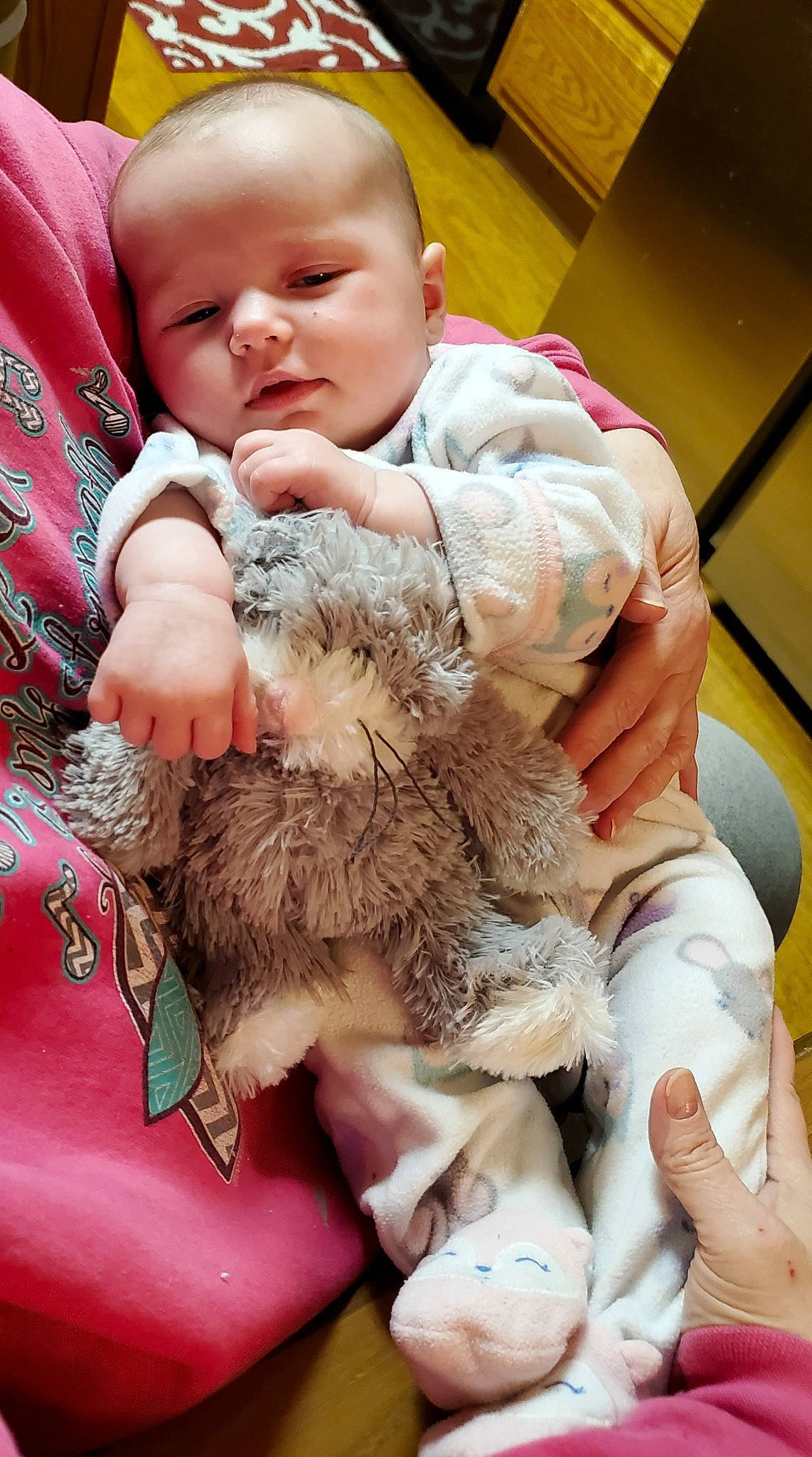 Amirah joined the competition — help win amazing prizes! baby, baby_toddler_clothing, beard, child, comfort, companion_dog, finger, fun, fur, happy, human_leg, lap, mammal, nail, person, sitting, skin, stuffed_toy, thigh, toddler